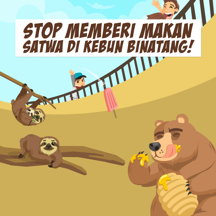Stop Memberi Makan Satwa di Kebun Binatang!