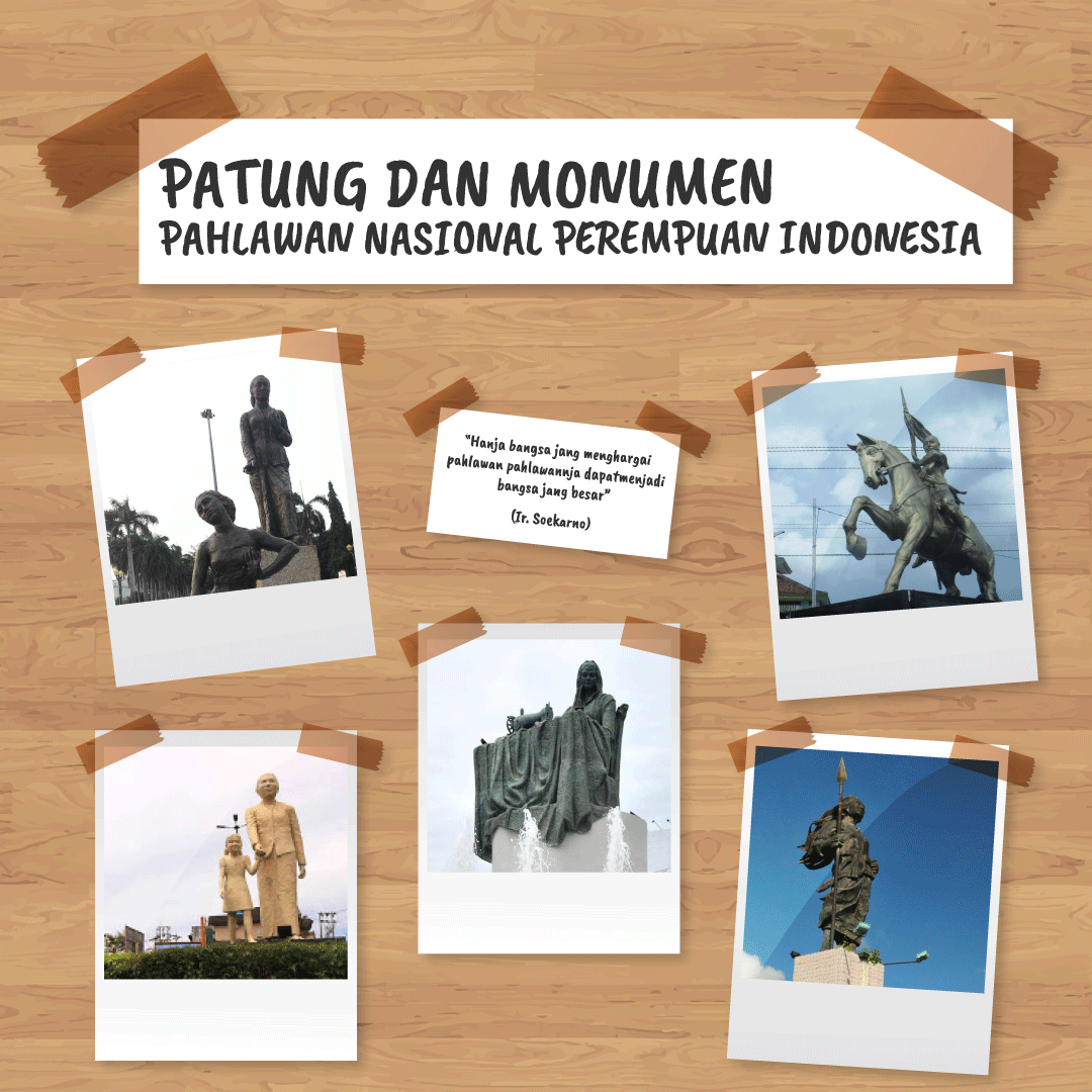 Patung-patung Pahlawan Nasional Perempuan Indonesia