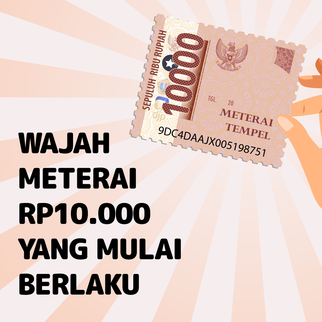 Wajah Meterai Rp10.000 yang Mulai Berlaku