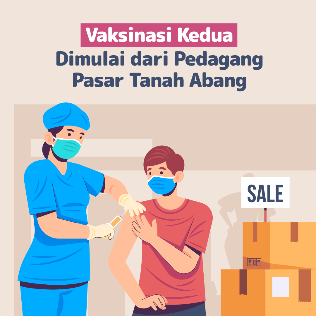 Vaksinasi Kedua: Dimulai Pedagang Pasar Tanah Abang
