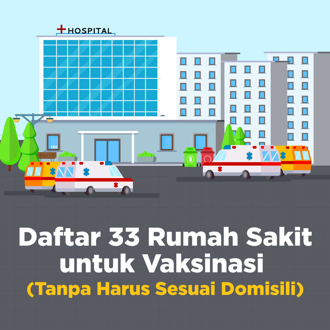 Daftar 33 Rumah Sakit untuk Vaksinasi (Tanpa Harus Sesuai Domisili)