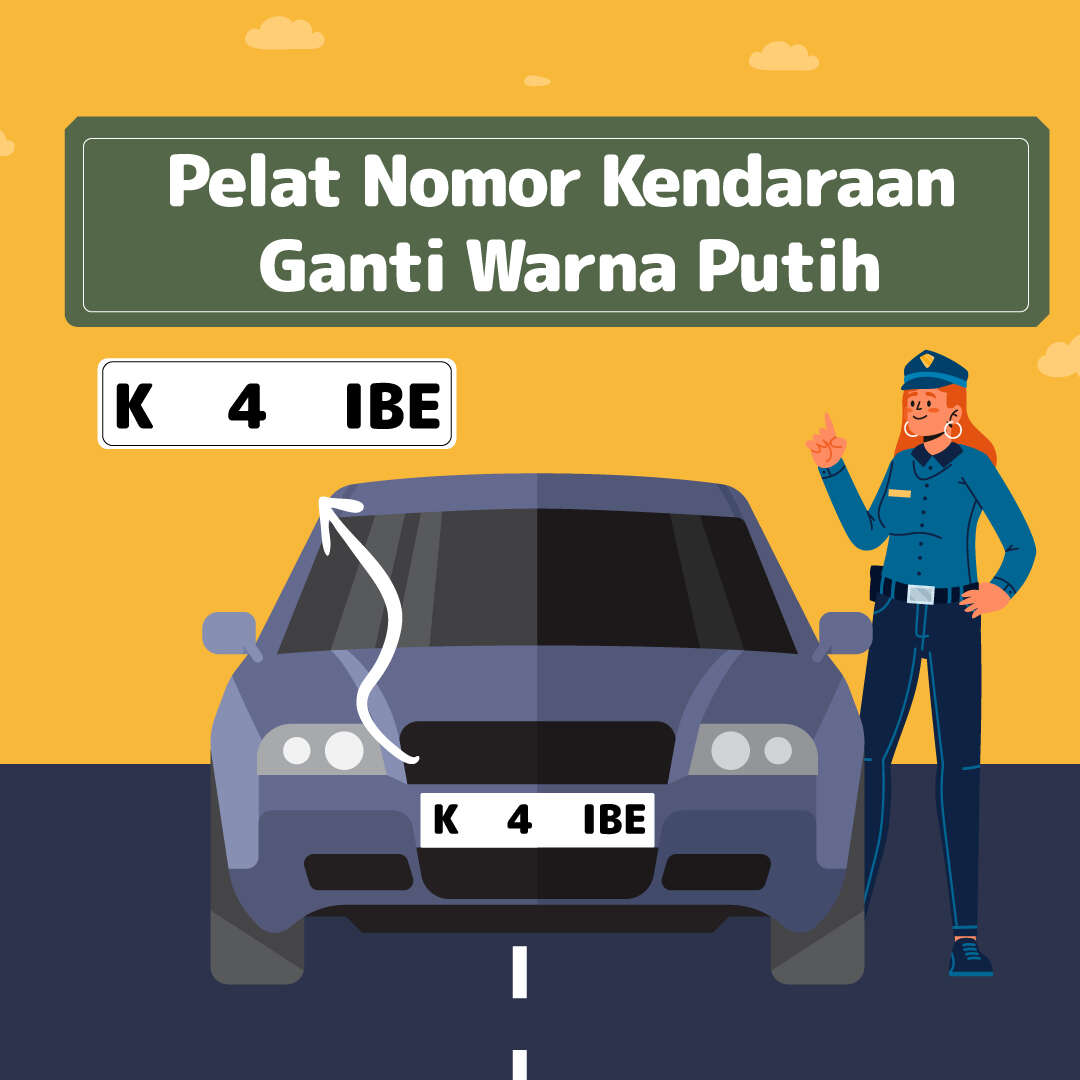 Pelat Nomor Kendaraan Ganti Warna Putih