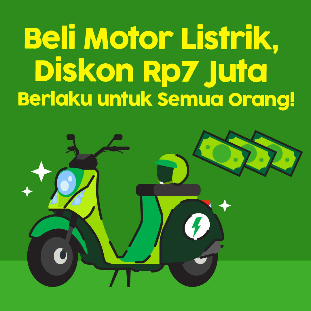 Beli Motor Listrik, Diskon Rp7 Juta